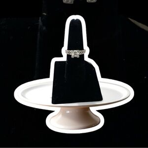 Sleek Silver Ring with Heart Charm